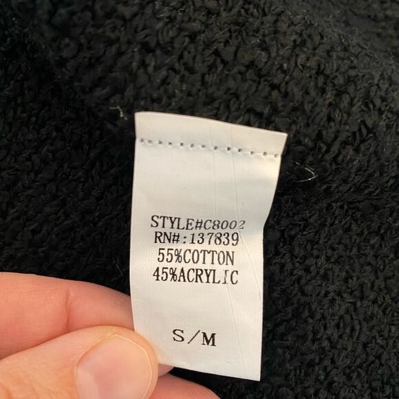 Size S/M Black soft open front long sleeved sweater Debut - Picture 8 of 8